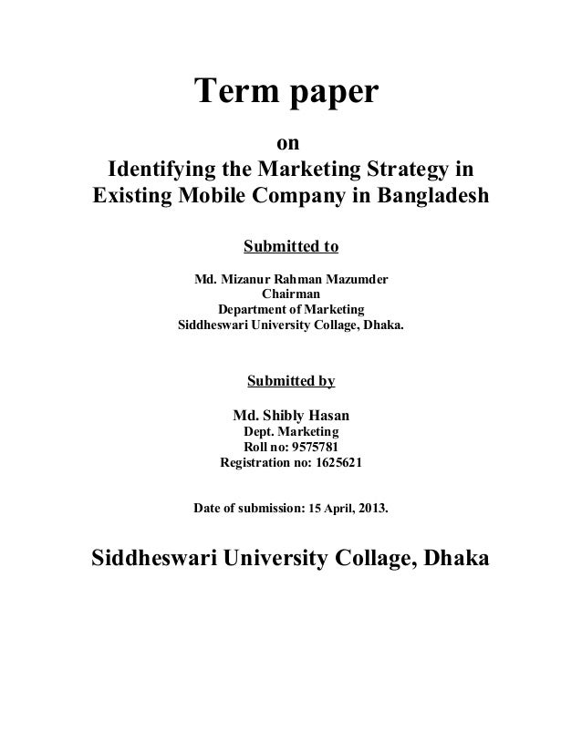 term paper format bangladesh